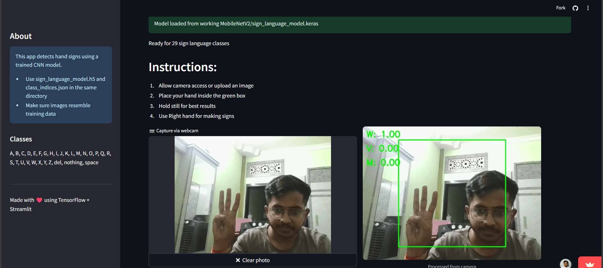 American Sign Language Real-Time Classifier